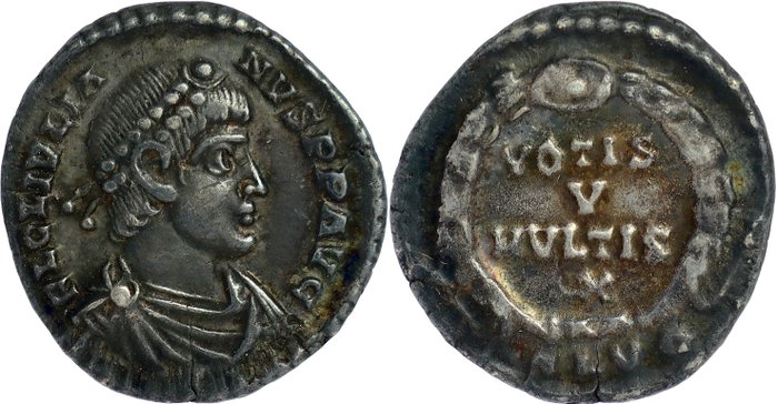 Romarriket Julian II Apostata (AD 360-363) Siliqua Lugdunum (Lyon) Mint - 1st officina (P) - 361-362 AD - HIGH QUALITY