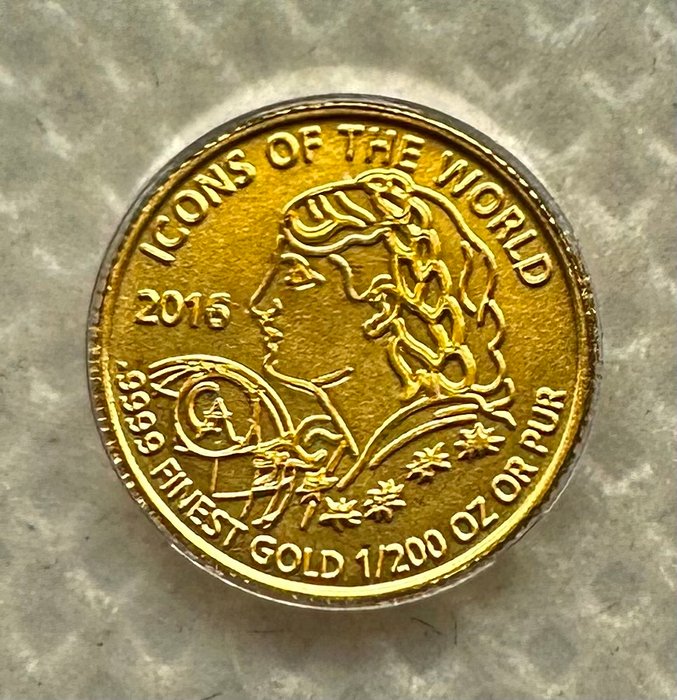 Rwanda 10 Amafranga 2016 Icons of the World - Gold Vreneli 1/200 Oz (999)  (Ingen mindstepris)