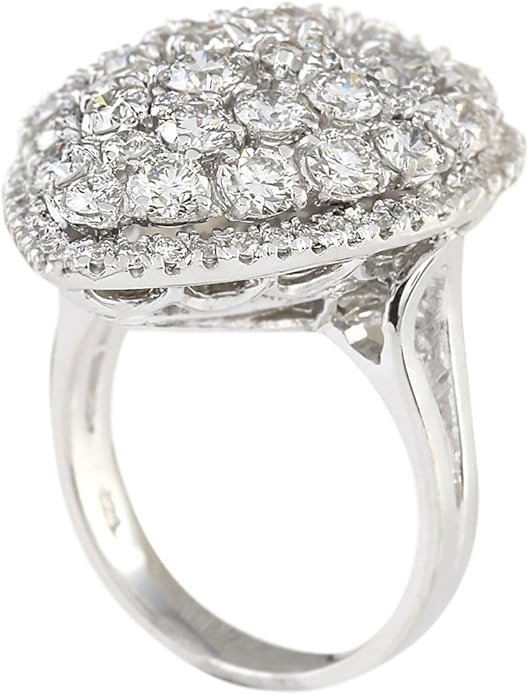 Ring - 14 karat Hvidguld -  4.35ct. tw. Diamant (Natur) - 14k ring 83 diamanter