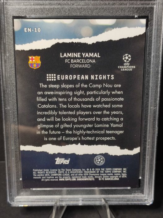 2023/24 - Topps - UEFA CC - Lamine Yamal - #EN10 European Nights - Rookie - 1 Graded card - PSA 9