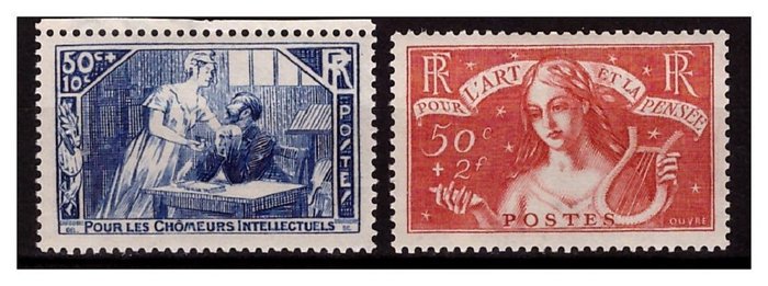 Frankrig 1935 - Hele året, inklusive Normandiet - Yvert n°299 au n°308** 1er choix MNH