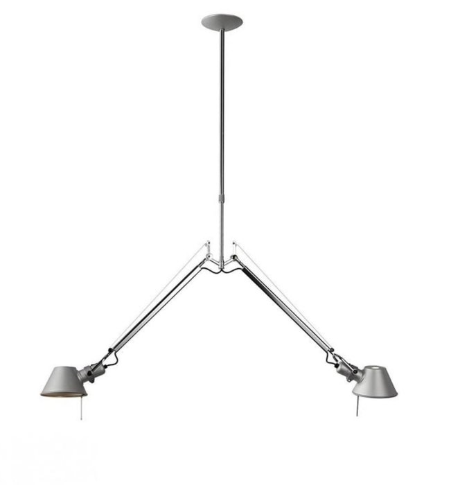 Artemide - Michele De Lucchi - Hængende lampe - due bracci Ophæng - Aluminium, Stål - Tolomeo due braci