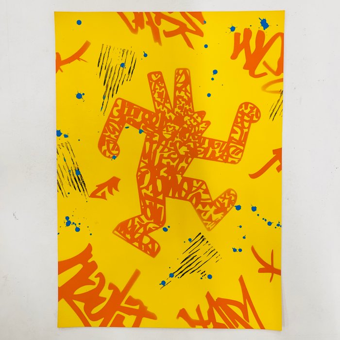 AIIROH (1987) - Chromantic Haring Dog - Tribute to Keith Haring [100% handmade]