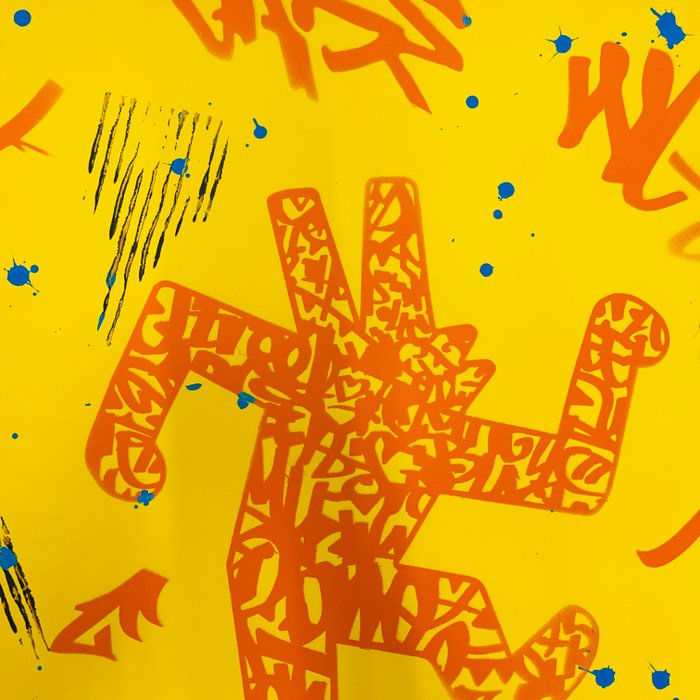 AIIROH (1987) - Chromantic Haring Dog - Tribute to Keith Haring [100% handmade]