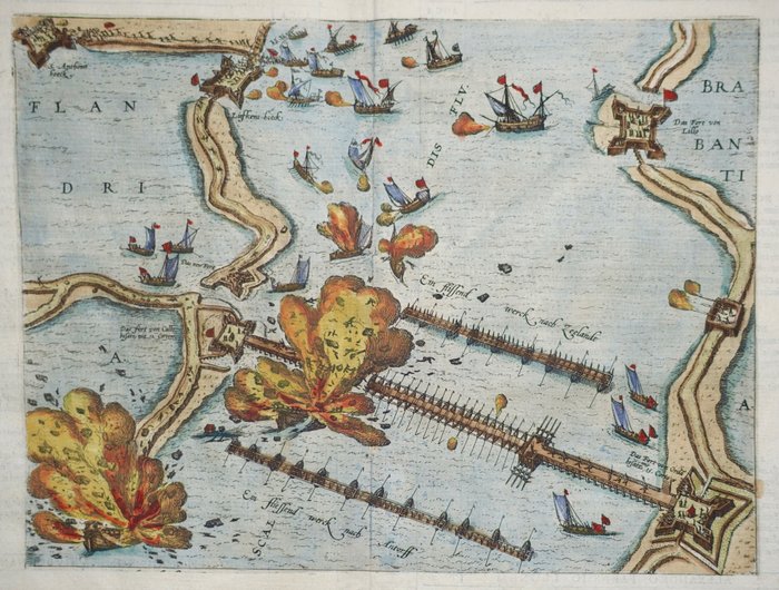 Belgien - Antwerpen, Callo; Aitzinger / Hogenberg - geen titel - 1596