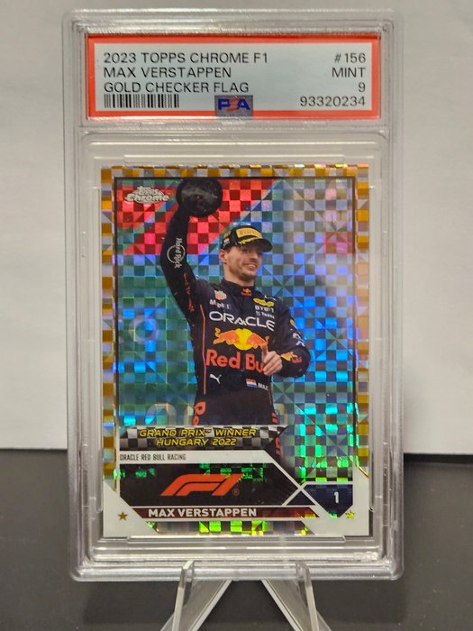 2023 Topps Chrome F1 Max Verstappen #156 Gold Checker Flag /50 PSA 9 Graded card