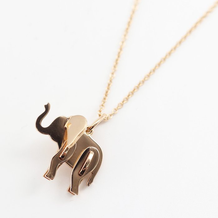 Tiffany  Co. - Halskæde med vedhæng - Tiffany Save the Wild Collection  Elephant Necklace - 18 kraat Rosaguld