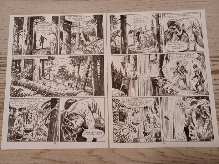 Bignotti, Franco - 2 Original page - Martin Mystère - n. 32 "L'uomo dei boschi" - 1984