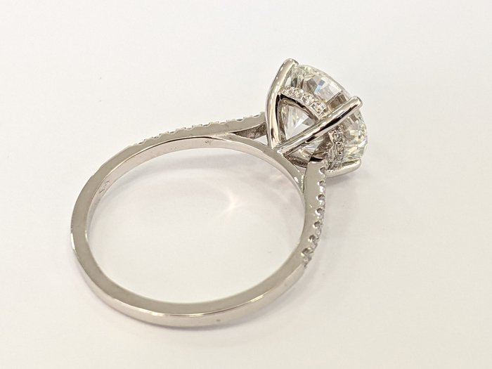 Ingen mindstepris - Ring - 14 karat Hvidguld -  4.03ct. tw. Diamant (Laboratoriedyrket) - Diamant - F VS1 IGI Certificeret