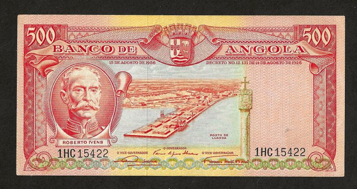 Angola. - 50 and 500 Escudos 1956 - Pick 88a, 90a  (Ingen mindstepris)