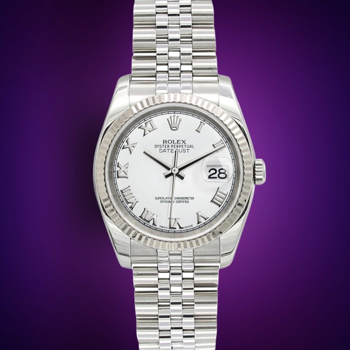 Rolex - Datejust - White Roman Dial - 116234 - Unisex - 2000-2010