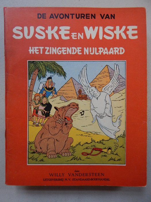 Suske en Wiske 12 - (RV) Rode reeks Vlaams - Het zingende nijlpaard - [gerestaureerd] - 1 x antikvarisk album - Første udgave - 1951