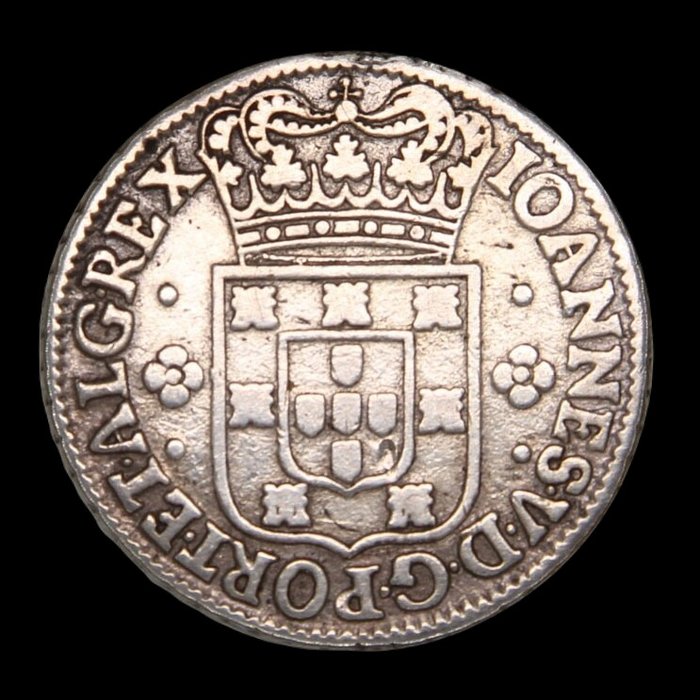 Portugal D João V (1706-1750) 6 Vinténs (120 Reis) - A/ Florão entre Pontos - Rara