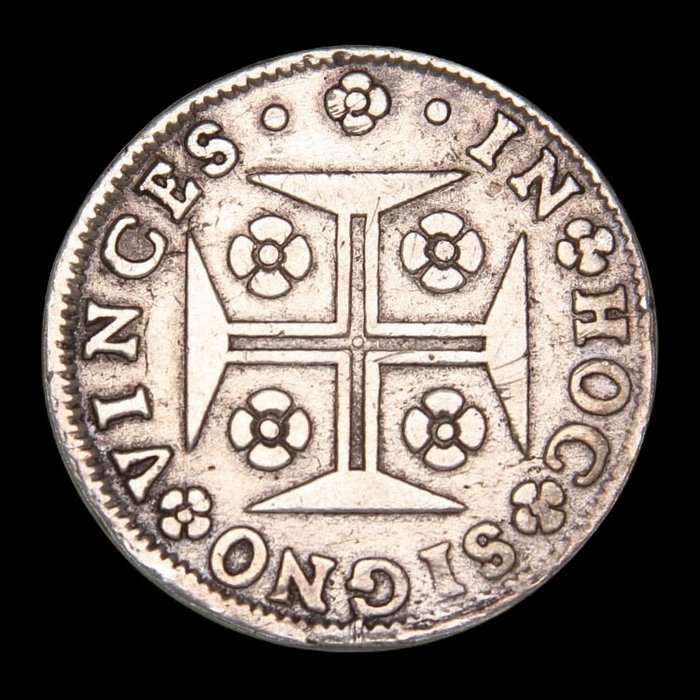 Portugal D João V (1706-1750) 6 Vinténs (120 Reis) - A/ Florão entre Pontos - Rara