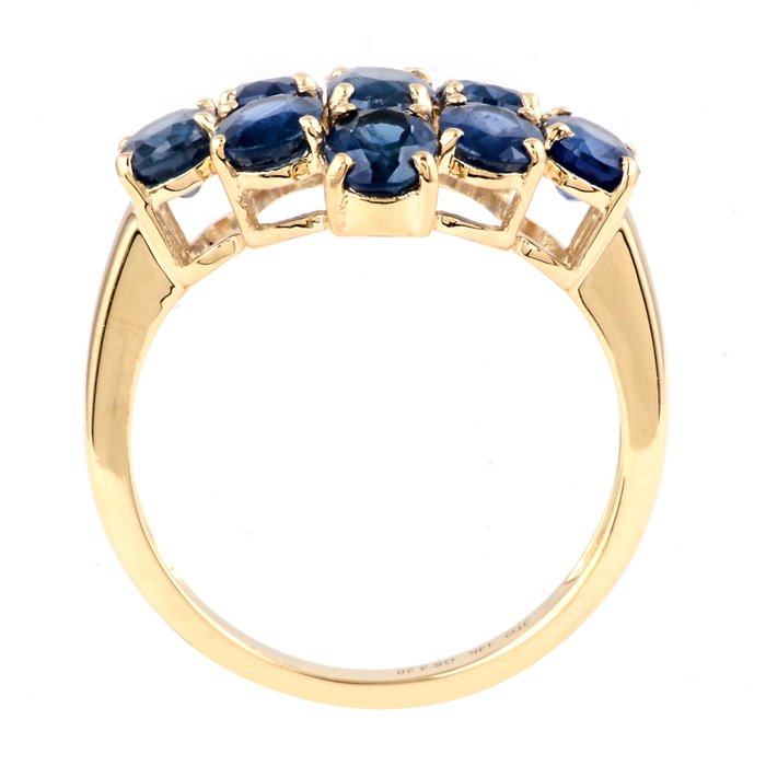 Ring - 14 karat Gulguld -  3.89ct. tw. Safir