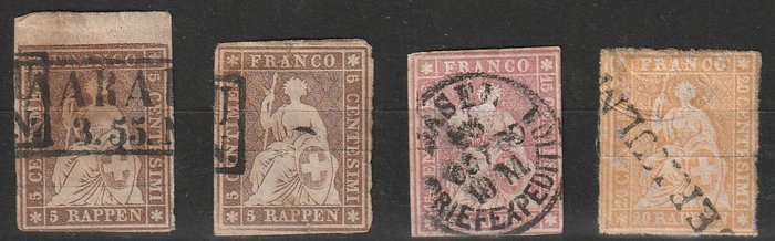 Schweiz 1854 - Strubel 12 stk