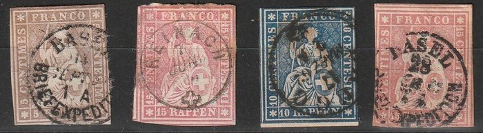 Schweiz 1854 - Strubel 12 stk