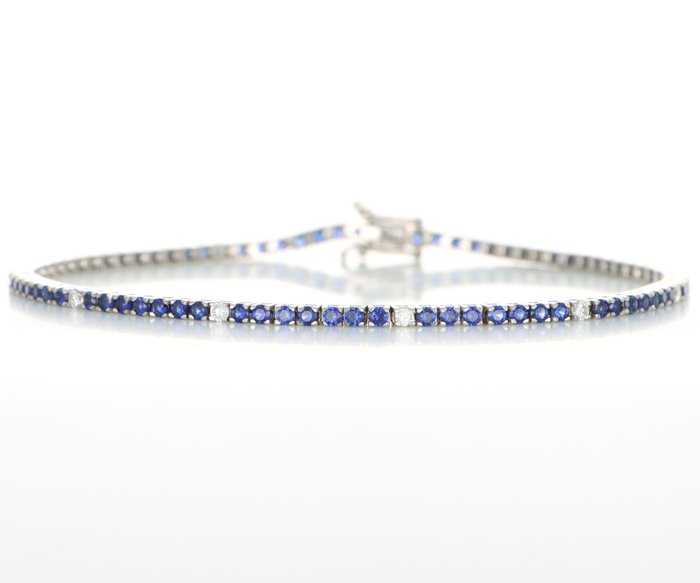 Ingen mindstepris - Armbånd - 18 kraat Hvidguld -  0.50ct. tw. Diamant (Natur)  - Spinel