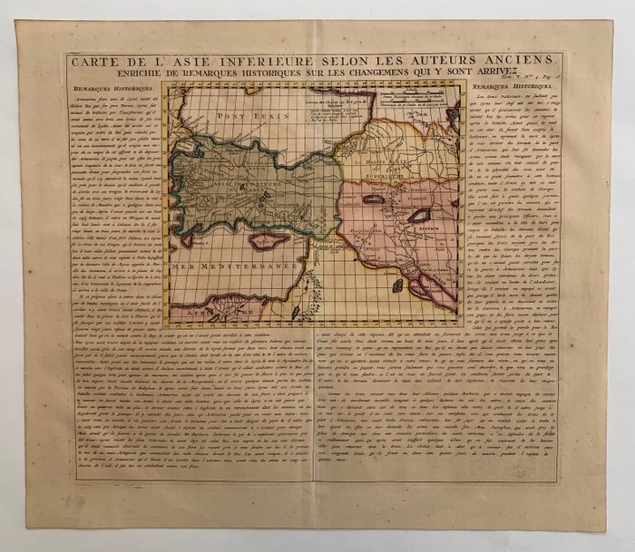 Tyrkiet - Cypern; H. Chatelain - Carte De L'Asie Inferieure Selon Les Auteurs Anciens, Enrichie de Remarques Historiques sur les - 1701-1720