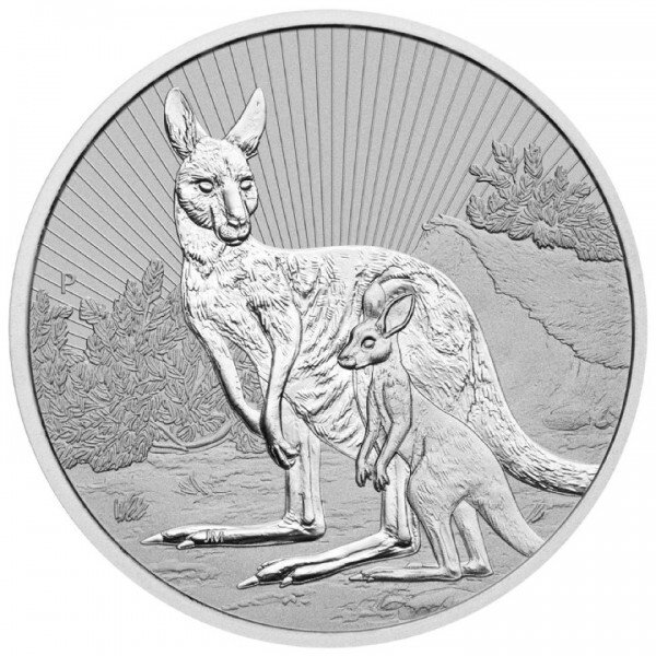 Australien 2023 10 oz $10 AUD Mother and Baby Kangaroo Piedfort Silver Coin BU