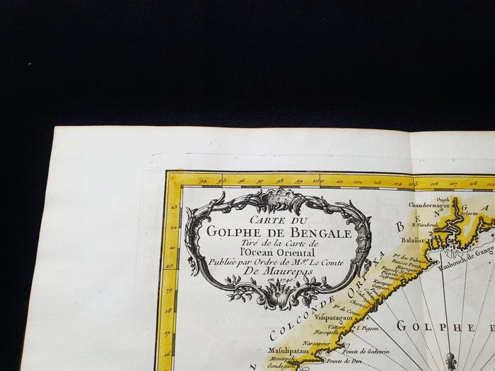 Asien - Indien, Den Bengalske Bugt, Sri Lanka, Thailand, Cambodja; La Haye / P. de Hondt / J.N. Bellin - Carte du Golphe de Bengale. Carte de l'Ocean Oriental - 1721-1750