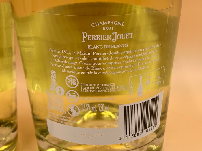 Perrier-Jouët, Brut - Champagne Blanc de Blancs - 2 Flasker (0,75 L)