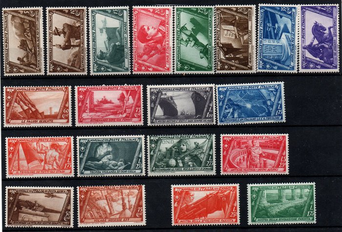 Italien Kongerige 1931 - Ti-årig marts på Rom komplet serie MNH 20 værdier s66