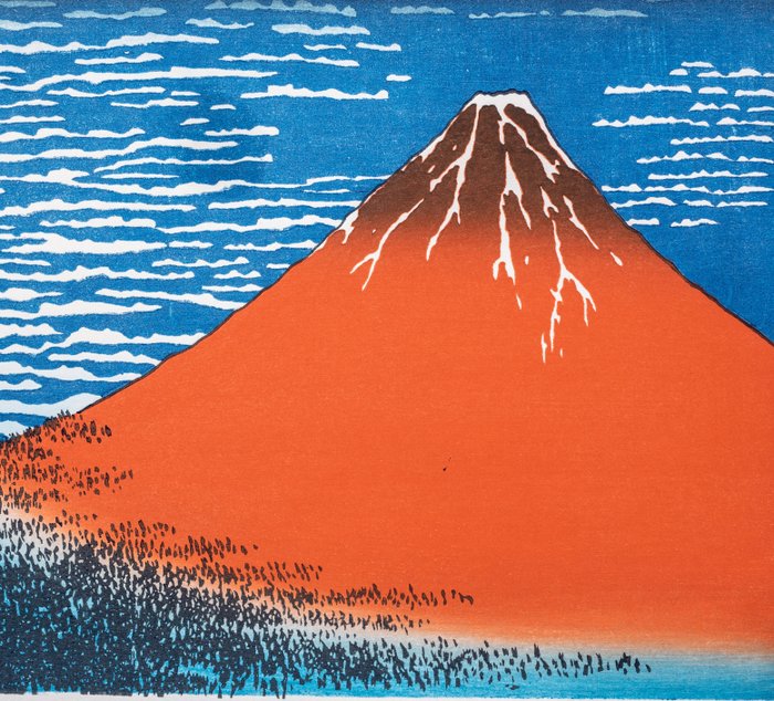 'Fine Wind, Clear Weather', from the series "Thirty-six Views of Mount Fuji" - 1970-80s - Katsushika Hokusai (1760-1849) - Japan