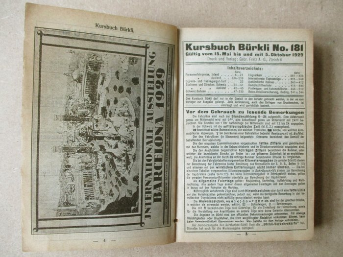 Anoniem - Kursbuch Bürkli - 1929