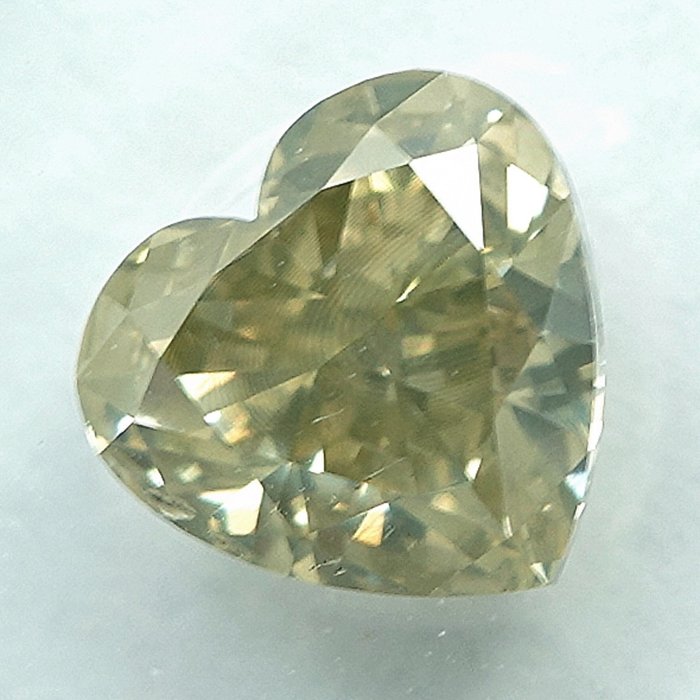 1 pcs Diamant  (Naturfarvet)  - 1.01 ct - Hjerte - Fancy light Grålig Gul - SI2 - International Gemological Institute (IGI)