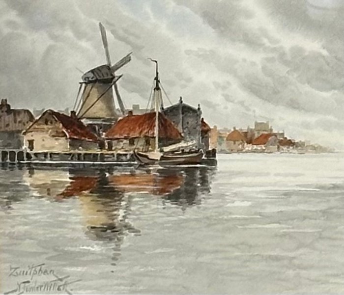 Louis Van Staaten (Norris Fowler Willatt 1859-1924) - A View of Zaitphan Harbour