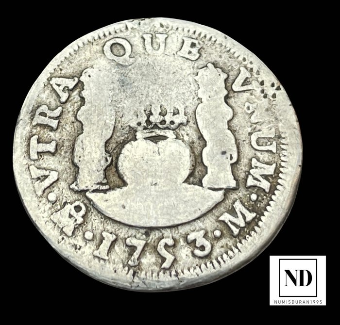 Spanien. Ferdinand 6.. Real 1753 - México M  (Ingen mindstepris)