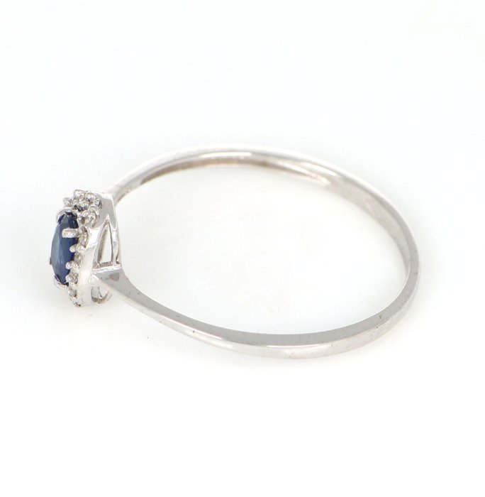 Ingen mindstepris - Ring - 18 kraat Hvidguld, NY -  0.30ct. tw. Safir - Diamant