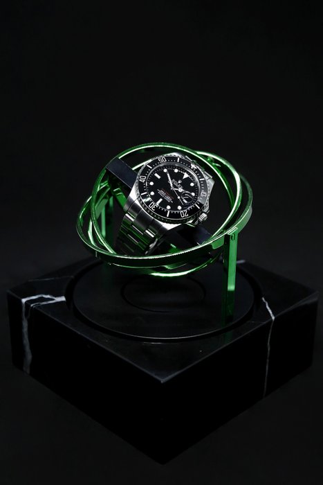 The Voyager I - Marble Watch Winder - Limited Edition xxx/287 - Green/Black - Elbrus Horology