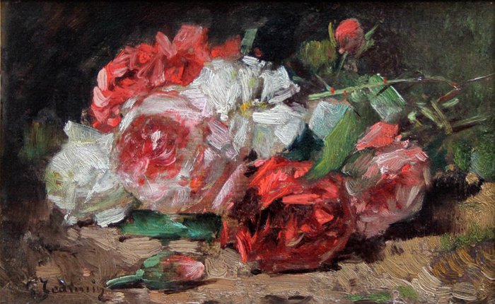 Georges Jeannin (1841-1925) - Still life with roses