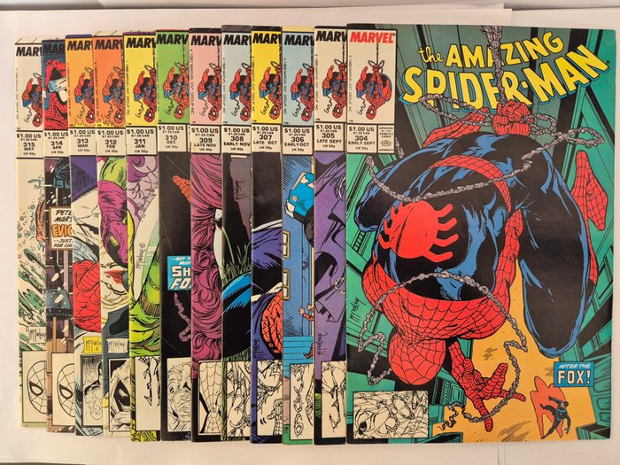 Amazing Spider-Man 304 - 315 - McFarlane run - 2nd appearance of Venom - 11 Comic - 1988/1989