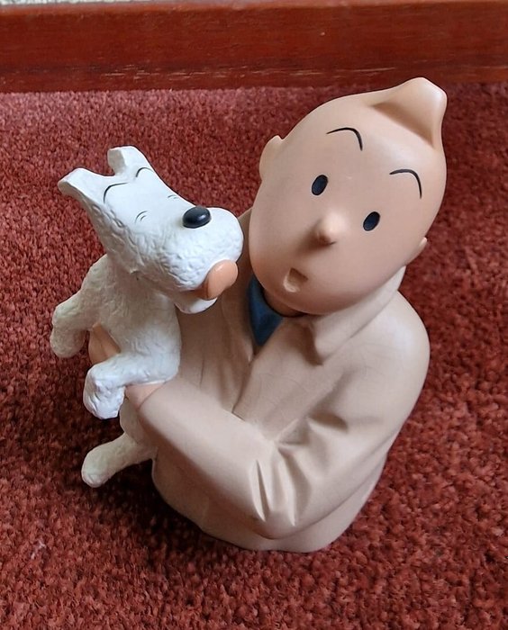 Buste Tintin lèché par Milou - 1994 - Statuette Leblon-Delienne - 1994