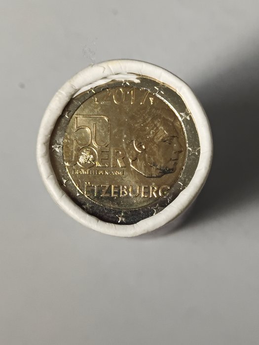 Luxembourg. 2 Euro 2017 "Servizio militare" (25 monete) in rotolino  (Ingen mindstepris)