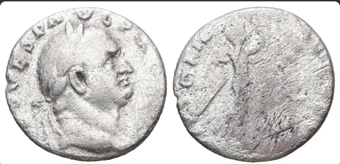 Rom. Vespasian, AD 69-79 AD. AR, Denarius. 2.41 g. 17.19 mm.. Denarius  (Ingen mindstepris)