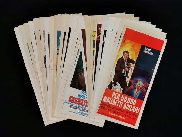 Spy Story - Bond - 007 - Lot of 24 posters - Robert Vaughn - Sean Connery - Eddie Costantine - Glenn Ford - Rita Hayworth - - Italian locandine