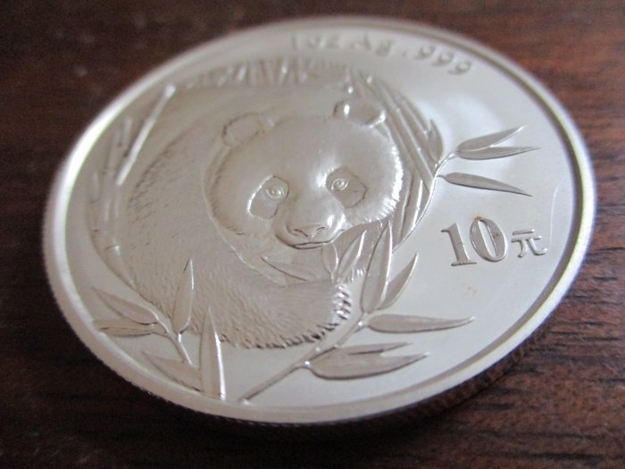 Kina. 10 Yuan 2003 Panda, 1 Oz (.999)  (Ingen mindstepris)