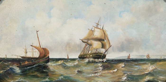 James Webb (1825–1895) (after) - Zeegezicht "Dover"