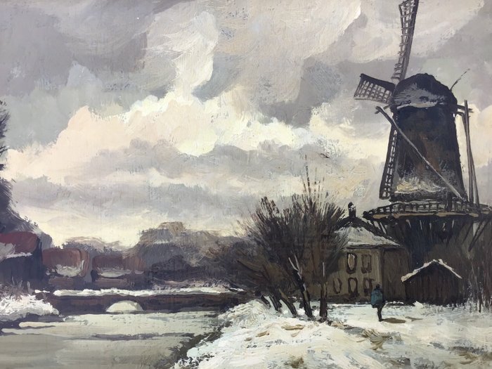 Jos van Dijk(1913-1998) - Winter in Holland