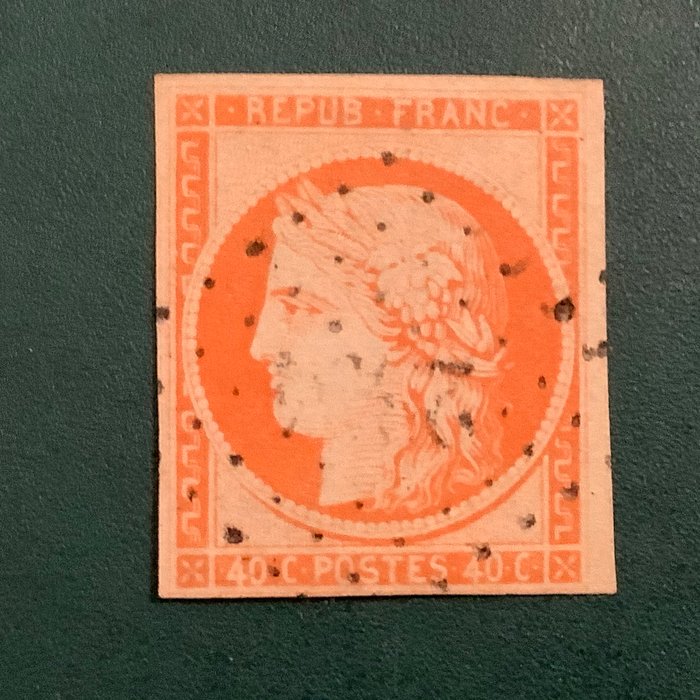 Frankrig 1850 - 40 cents Ceres i nuance orange vif - Yvert 5a