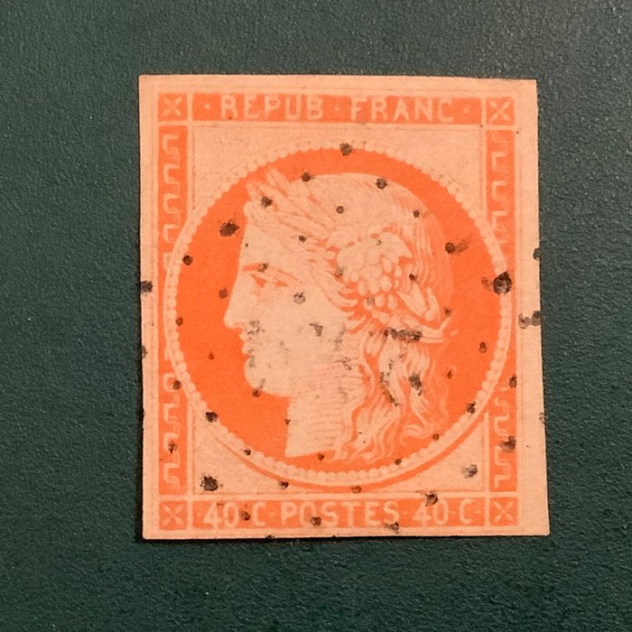 Frankrig 1850 - 40 cents Ceres i nuance orange vif - Yvert 5a