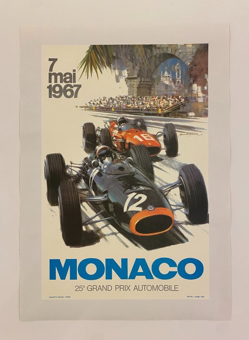 Michael Turner - MONACO 1967 - 25° Gran Prix Automobile (linen backed on canvas) - 1980‹erne