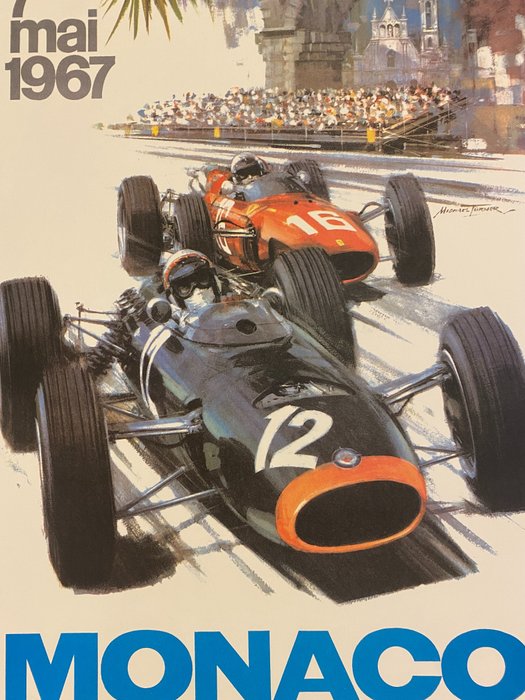 Michael Turner - MONACO 1967 - 25° Gran Prix Automobile (linen backed on canvas) - 1980‹erne