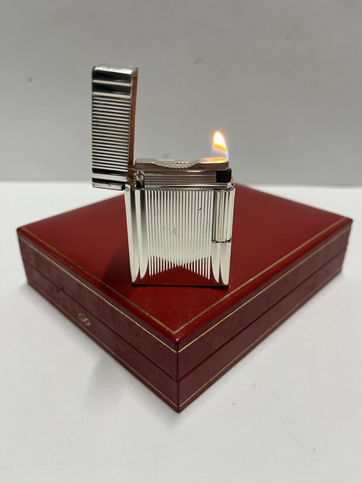 S.T. Dupont - L1 BR small - Silver plated Godrons Lateraux  Ligne - Lighter - Forsølvet