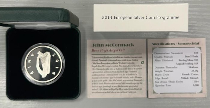 Irland. 10 Euro 2014 "Mc Cormack" Proof  (Ingen mindstepris)