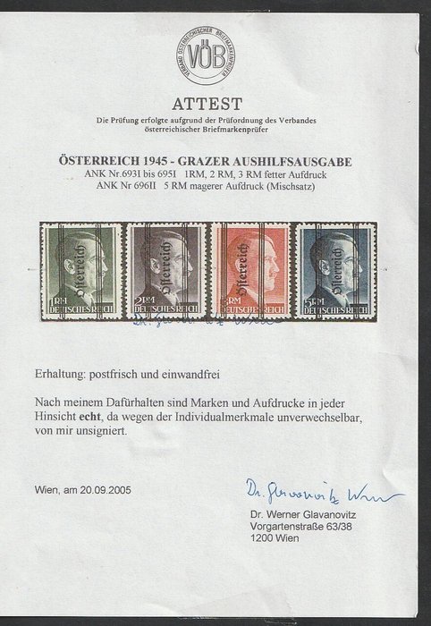 Østrig 1945 - Komplet serie - Michel 693/696